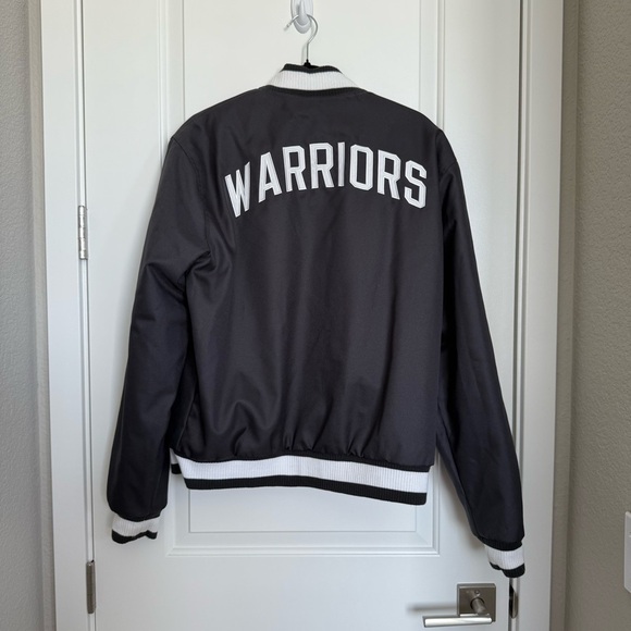 NBA Women's Golden State Warriors JH Design Gray PolyTwill Logo Jacket Unisex 2X - Picture 3 of 11